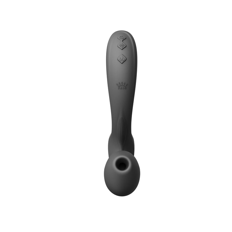 ZALO Talis G-Spot PulseWave Vibrator in Obsidian Black with ergonomic design and dual stimulation features.