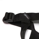 Close-up of black strap and buckle from the Tantus Curve Kit harness, showcasing quality and durability.