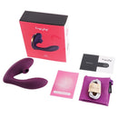 Tracy's Dog OG Clitoral Sucking Vibrator Purple with packaging, user manual, and accessories laid out.