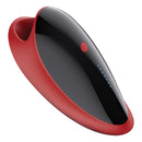 Tracy's Dog Moby Male Masturbator Glans Massager in sleek black and red design, showcasing its ergonomic shape.