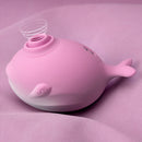 Tracy's Dog Whalo Suction Clitoral Vibrator in soft pink design on a pink background.