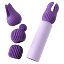 Tracy's Dog Nibble 4-in-1 Bullet Vibrator Purple with four interchangeable silicone attachments.