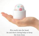 Tenga Iroha Temari KAZE compact massager fits easily in hand with anti-dust coating for cleanliness.