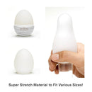 Tenga Egg Silky II Masturbator features super stretch material designed to fit various sizes for optimal pleasure.