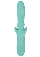 Maia Tenley Dual Motor Gyrating G-spot Vibrator in teal color showcasing its sleek design and controls.