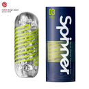Tenga Spinner Shell Masturbator featuring innovative spiral motion design and award-winning packaging.