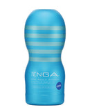 Tenga Original Vacuum Cool Cup Disposable Stroker in blue, designed for a refreshing experience with powerful suction.
