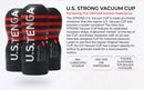 Tenga US Original Vacuum Cup Strong Stroker - three textured stroker cups with bold design for intense suction experience.