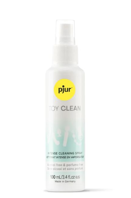 Pjur Toy Clean Intense Cleaning Spray 100 ml bottle for hygienic cleaning of erotic toys, alcohol and perfume free.