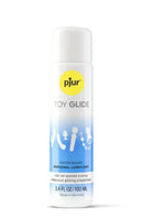 Pjur Toy Glide Water Lube 100 ml bottle with water-based personal lubricant formula for enhanced intimate experiences.