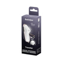 Satisfyer Traveler Air Pulse Clitoral Stimulator Black packaging features a sleek design for portable pleasure.