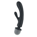 Satisfyer Triple Lover Rabbit and Wand Vibrator with sleek silicone design and dual stimulation features.