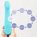 Tenga Iroha Tuki Aonami personal massager with level control indicators for vibration settings.