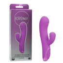 Kroma Turbo Passion Silicone Dual Stimulator Purple in packaging, featuring a dual-tip design and sleek purple color.
