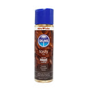 Skins Double Chocolate Water Based Lubricant 4.4 Oz bottle with blue cap and chocolate design.