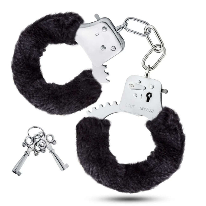 Stylish and comfortable Temptasia Beginner BDSM Handcuffs with safety release lever and keys for bondage play