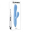 Playboy Up and Away Rechargeable Silicone Rabbit Vibrator in blue packaging, designed for dual stimulation and intense pleasure.