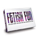 Fetish Fun Adult Game packaging featuring the title and tagline about kinky satisfaction and bondage action.