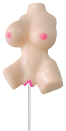Lusty Lickers Female Torso Lollipop Vanilla in a playful design, perfect for parties and teasing, with a sweet vanilla flavor.