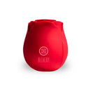 Alchemy Rosebud Luxury Air-Pulse Massager Red in elegant rose-inspired design made of soft silicone.
