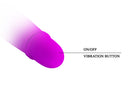 Pretty Love Boyce Silicone Bunny Vibrator Purple showing the on/off and vibration button.