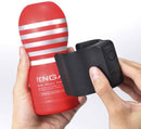 Tenga Cup Vibrating Masturbator attached to TENGA Cup for enhanced pleasure experience.