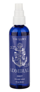 Admiral Erect Sta-Hard Desensitizing Serum 4 Fl Oz in a blue bottle with spray nozzle by CalExotics