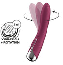 Satisfyer Spinning Vibe 1 Rotating G-Spot Vibrator Red highlighting vibration and rotation features.