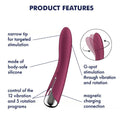 Image illustrating Satisfyer Spinning Vibe 1 Rotating G-Spot Vibrator Red features like G-spot stimulation, silicone material.