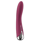 Satisfyer Spinning Vibe 1 Rotating G-Spot Vibrator Red showcasing its sleek design and features for enhanced stimulation.