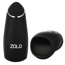 Zolo Stickshift Vibrating Thrusting Masturbator Black, featuring sleek design and textured opening for enhanced pleasure.