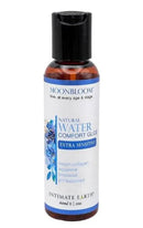 Moonbloom Natural Water Comfort Glide Extra Sensitive 2 Oz bottle, water-based lubricant for sensitive skin.