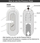 Diagram showing how to use the Pressure Pads on the Tenga Flip Zero Gravity Electronic Vibration White.