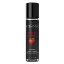 Wicked Aqua Strawberry Lubricant 1 Oz bottle showcasing flavored water based intimate lubricant in a sleek packaging.