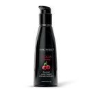 Wicked Aqua Lubricant Cherry 4 Oz - flavored water-based intimate lubricant in a sleek black bottle.