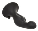 CalExotics Silicone Anal Ripple Plug Kit Black, black silicone anal plug with suction cup base for hands-free play.