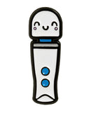 Wood Rocket Magic Wand Kawaii Micro Pin enamel accessory with playful design and cute facial features.