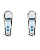 Wood Rocket Magic Wand Micro Earrings featuring playful microphone design for fun conversations.