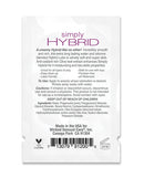 Wicked Sensual Care Simply Hybrid Lubricant .1 Oz packaging with usage instructions and ingredients.