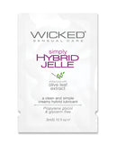Wicked Sensual Care Simply Hybrid Jelle Lubricant .1 oz single-use foil pack with olive leaf extract.