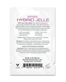 Wicked Sensual Care Simply Hybrid Jelle Lubricant .1 oz single-use foil pack with rich, ultra thick formula details.