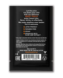 Wicked Sensual Care Waterbased Lubricant 0.1 Oz Sweet Peach packaging with ingredients and usage instructions.