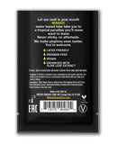 Wicked Sensual Care Water Based Lubricant 0.1 Oz Mango packaging with usage instructions and benefits.