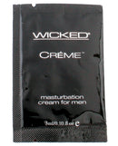 Wicked Sensual Care Creme Masturbation Cream for Men 0.1 Oz sample pack featuring rich, oil-based formula.