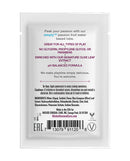 Wicked Simply Water Based Lubricant 0.1 Oz Passion Fruit packaging details with ingredients and usage instructions.