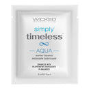 Wicked Sensual Care Simply Timeless Aqua Lube 6ml Foil Pack water-based intimate lubricant packaging.
