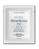 Wicked Simply Timeless Jelle Water Based Lubricant 0.2 Oz packaged for easy use and comfort.