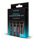 Wicked Anal Adventure Kit featuring four unique lube formulas for enhanced anal pleasure and exploration.