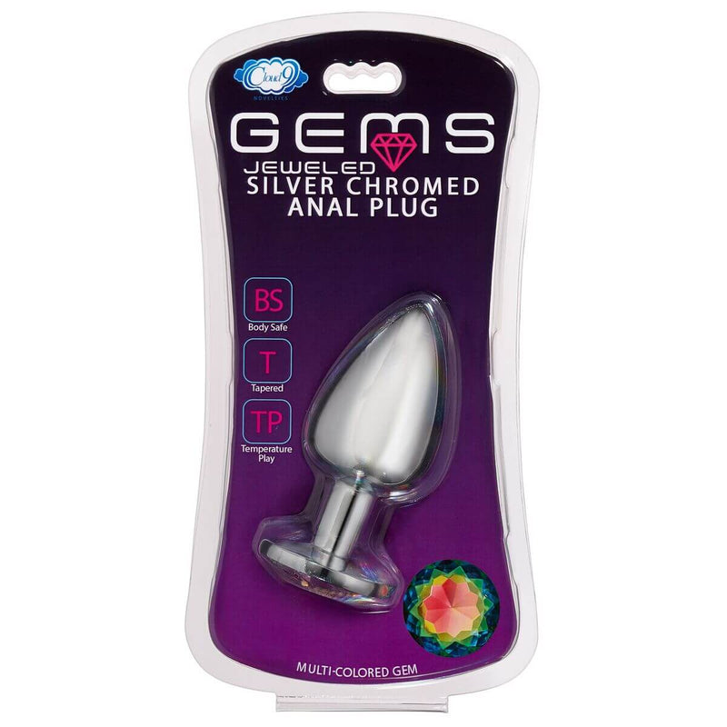 CLOUD 9 GEMS SILVER CHROMED ANAL PLUG LARGE-2