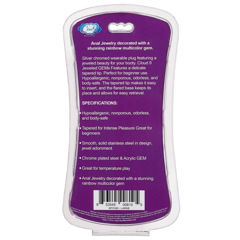 CLOUD 9 GEMS SILVER CHROMED ANAL PLUG LARGE-3